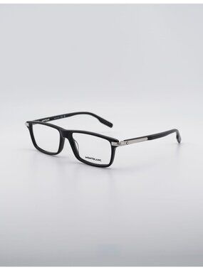 Montblanc MB0217O 001 Eyeglasses Black/Silver 55mm Rectangle Frame